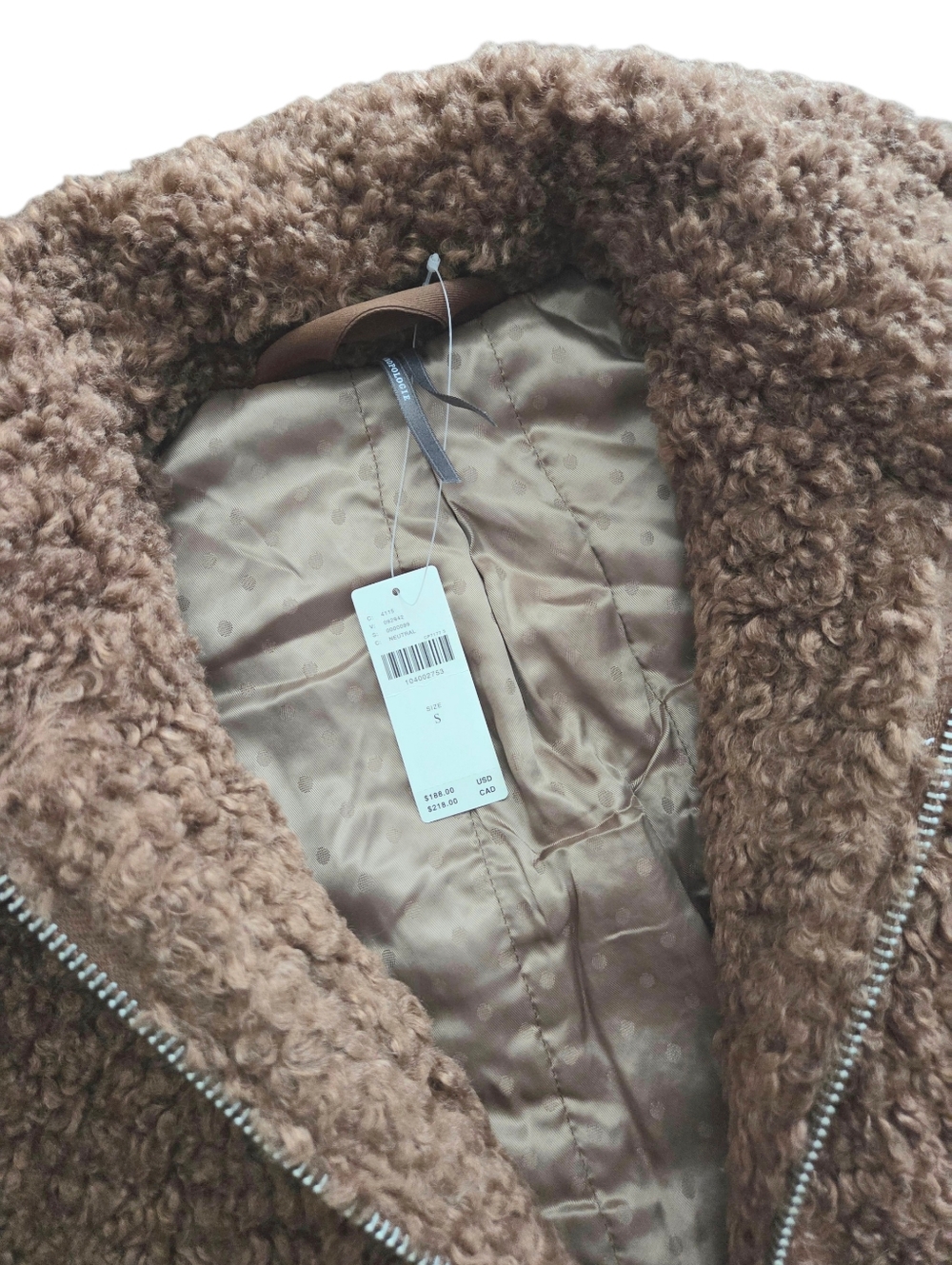 Anthropologie Floral Embroidered Sherpa Bomber Jacket - Picture 6 of 7